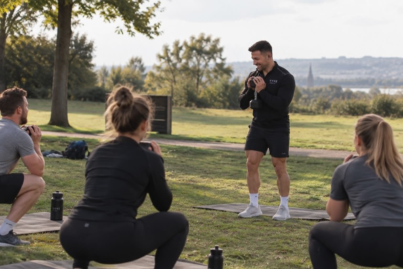 An outdoor VYVE training session in the park