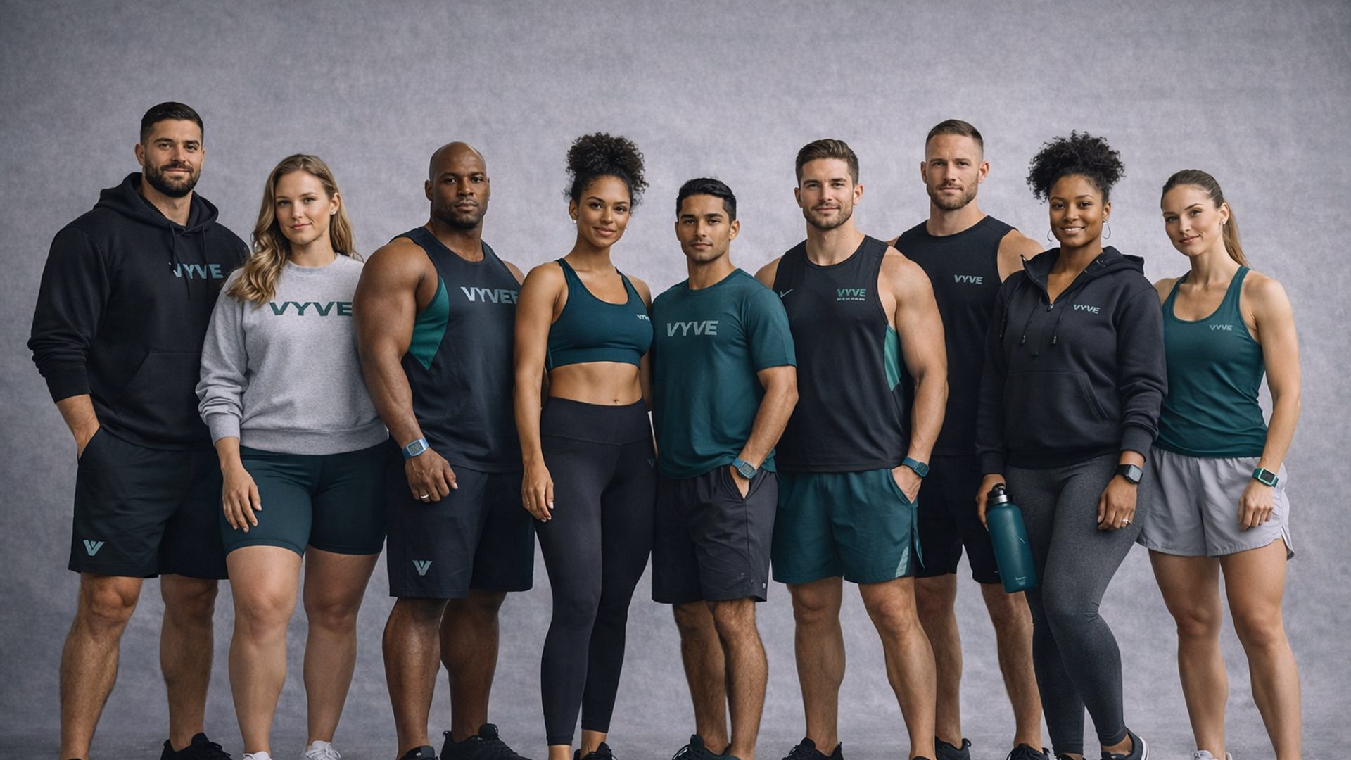 A team of VYVE coaches and trainers in VYVE kit